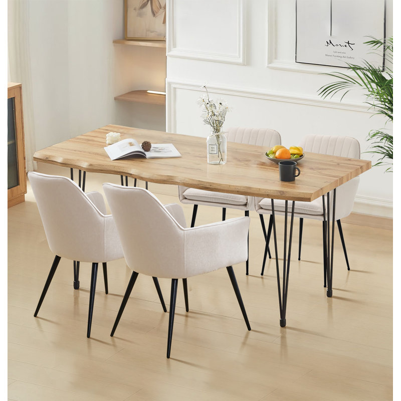 Mose 4 - Person Dining Set, Beige, 76” H x 160” L x 90” W