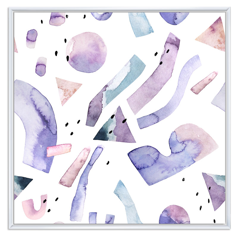 Éléments d'art minimaliste, lavande mauve mauve rétro II, impression sur toile, Cadre flottant blanc, H 36 po x l 36 po