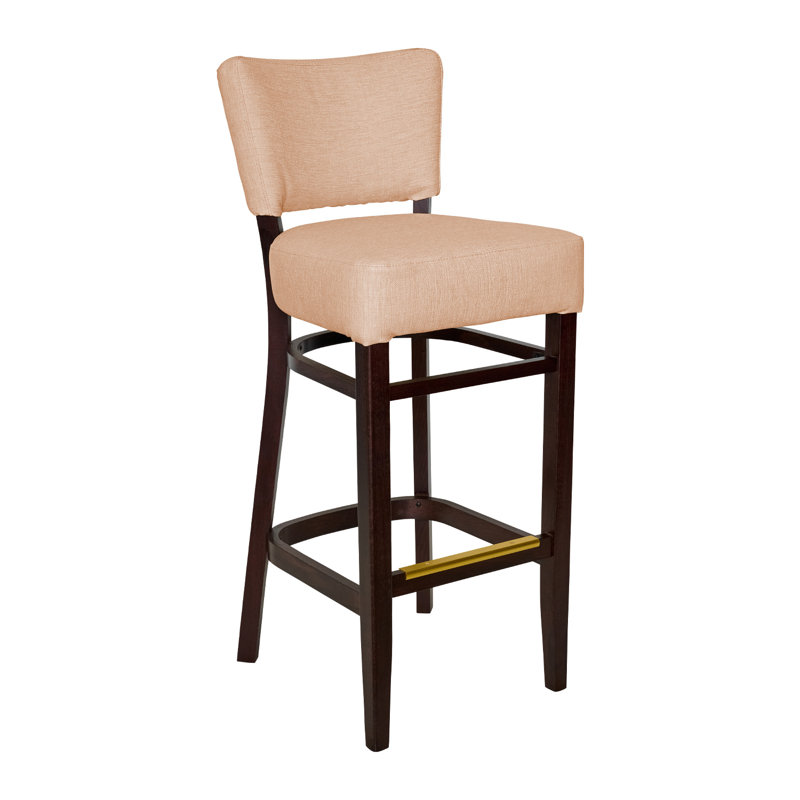 Tabouret de bar Madison, Bois brun foncé, Beige
