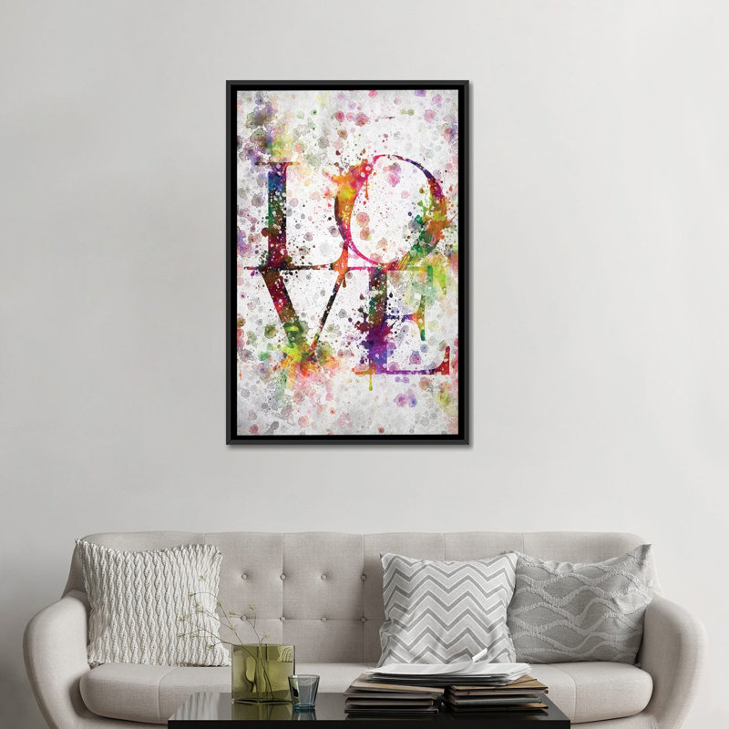 «Love», impression sur toile, H 26 po x l 18 po x P 1,5 po, Toile avec cadre noir