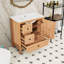 Meuble-lavabo en bois avec lavabo en céramique, tablette réglable et tiroirs