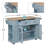 54" Mobile Kitchen Island with Glass Door Storage, Power Outlet & Open Shelves, Rolling Kitchen Cart with Towel Rack, Spice Rack & Knife Holder, Functional Kitchen Prep Table for Kitchen, Dining-129993738