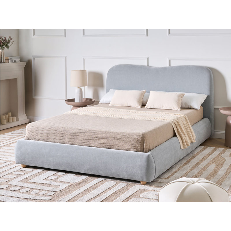 Upholstered Ottoman Storage Bed, Blue, European Double (140 x 200 cm)