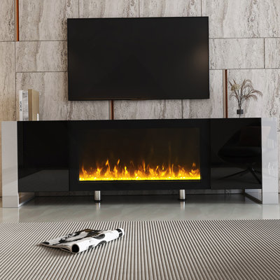 Meuble télé 70 po avec foyer électrique Modern
