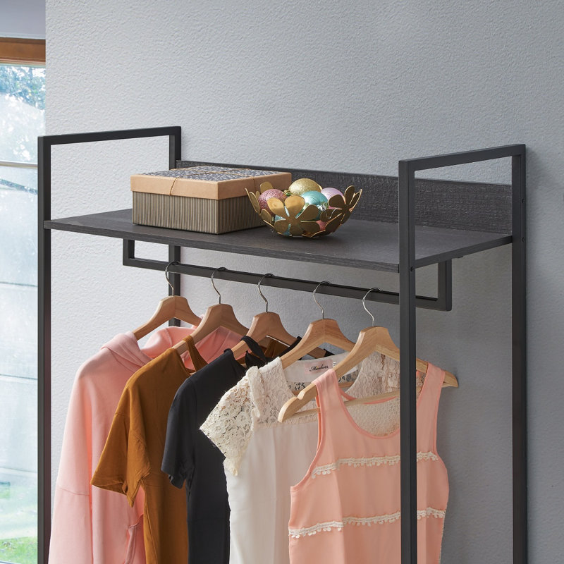 Zaira Manufactured Wood Wardrobe, 180 cm H x 83.8 cm W x 40 cm D, Black
