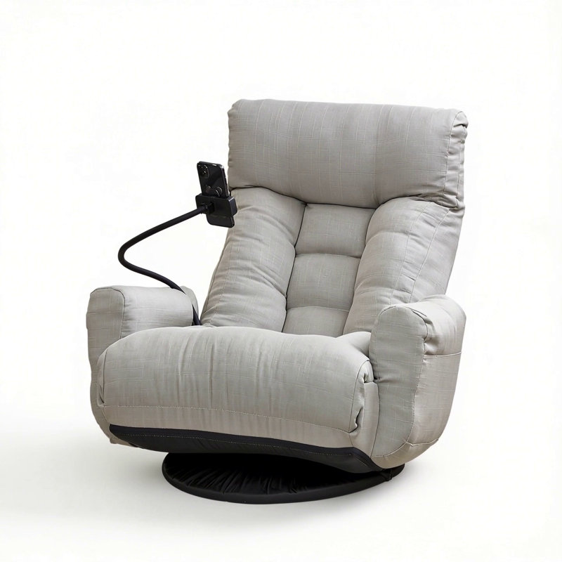 Adjustable Head And Waist Game Chair, 360 Degree Rotatable Sofa For Living Room, Ergonomic Lounge Chair With Phone Holder