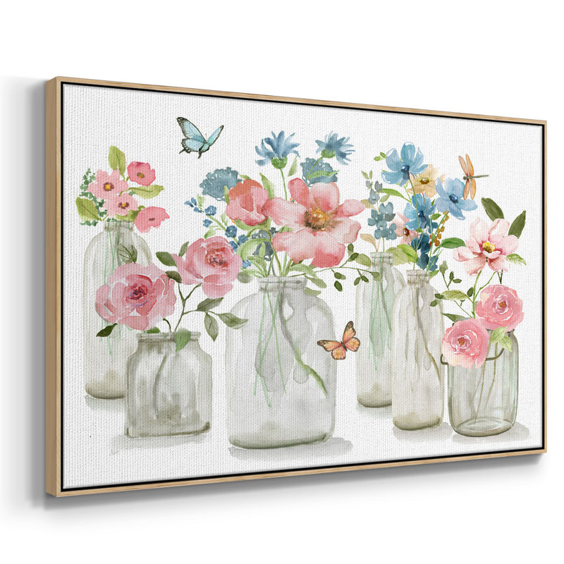 Butterfly Garden Collections, reproduction d'art sur toile, Bois naturel, H 27 po x l 41 po x P 2 po