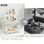 Étagère de rangement de maquillage à 3 niveaux pour salle de bain avec cadre en acier inoxydable et plateaux en céramique de marbre - plateau de meuble-lavabo compact pour commode ou lavabo-354017241