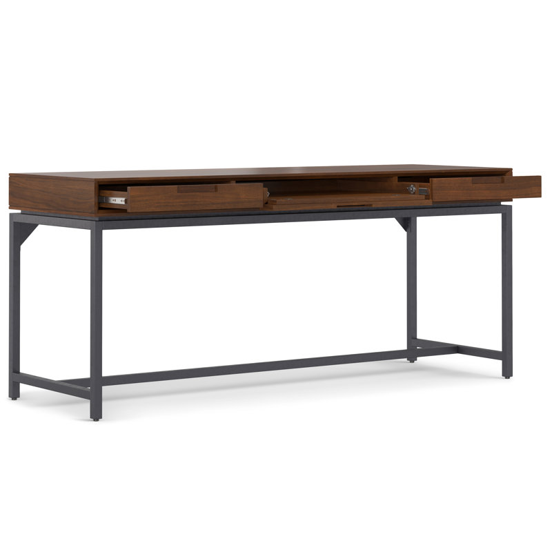 Bureau Lars Mid Century, H 31,50 po x l 72 po x P 24 po, Noyer / noir