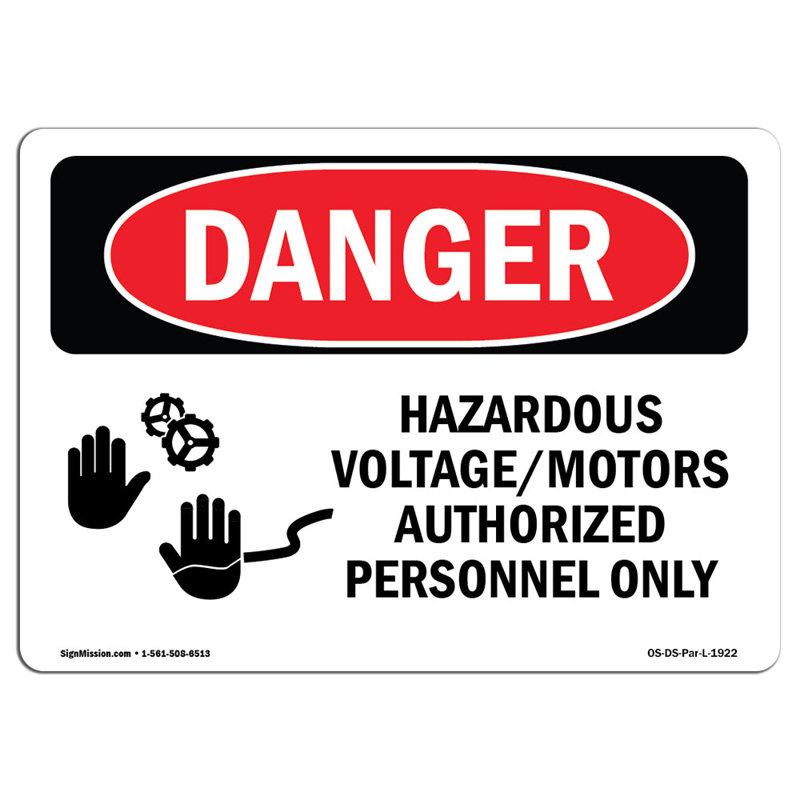Panneau en aluminium Hazardous VoltageMotors 12 x 18, H 18 po x l 24 po x P 0,1 po