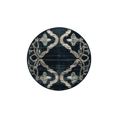 Machine Washable Blue Area Rug