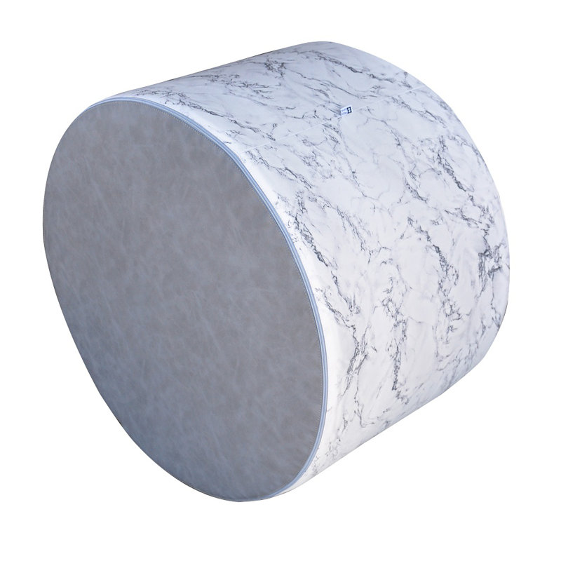 Dandys 60cm Wide Round Marble Pouffe Ottoman