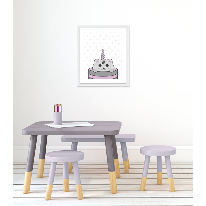 Caticorn I, art encadré, H 24,5 po x l 20,5 po x P 0,63 po, Cadre blanc