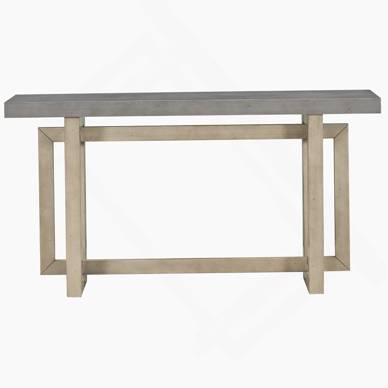 Contemporary Console Table With Wood Top, Extra Long Entryway Table For Entryway, Hallway, Living Room, Foyer, Corridor, Gray