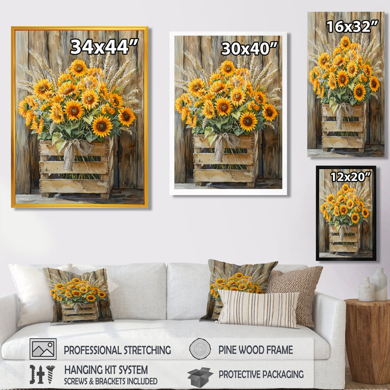 Harrell - Floral Wall Decor, 32" H x 24" W, Black, Reproduction encadrée d'une seule photo