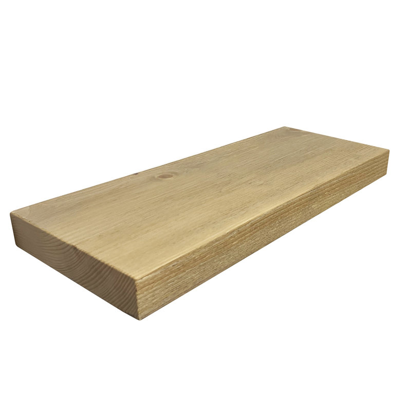 Pine Floating Shelf, 2" H x 24" W x 12" D, Dark Brown