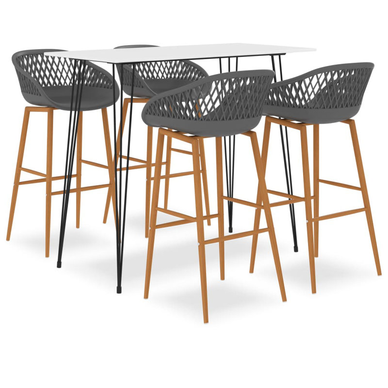 Barksdale 4 - Person Dining Set, White, Grey/Brown