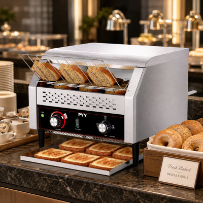 Commercial Toaster,Conveyor Toaster 450pcs/h,Stainless Steel Toaster Oven for Restaurant, Bakery, Buffet Use