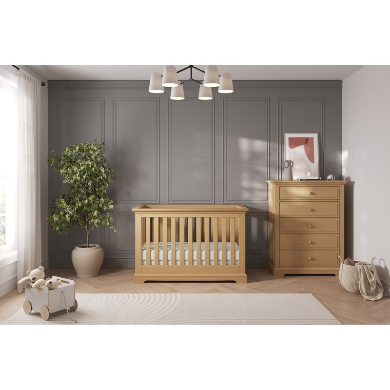 Biscotti Wood 5-Drawer Nursery Chest with Crown Molding