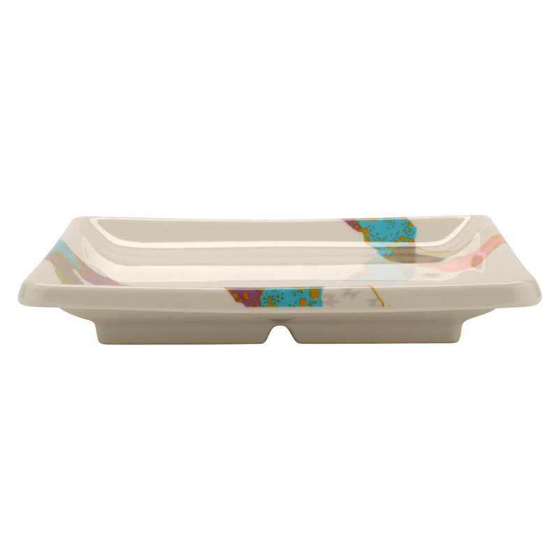 Assiette à salade carrée GET 252-18-CO, 7 po, contemporaine (paquet de 12)