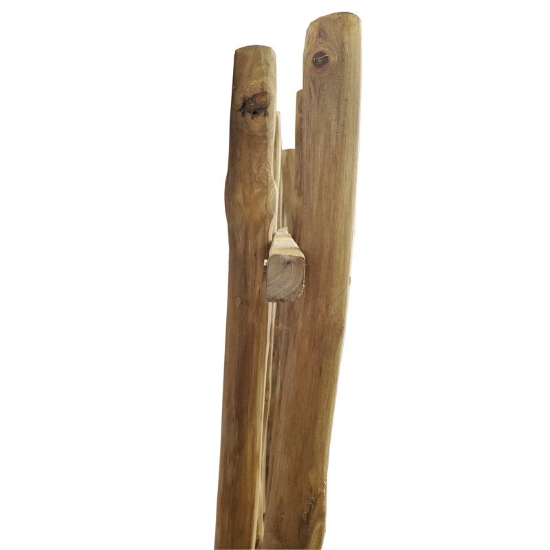 Debarked Teak Wood Garden Fence