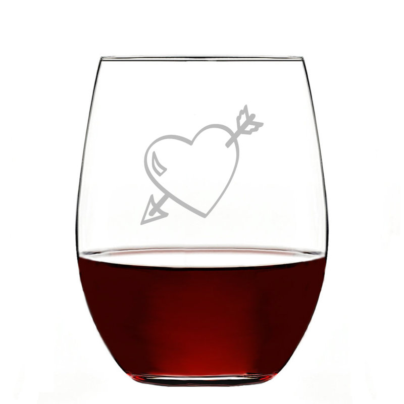 Verre à vin sans pied 21 onces love ajouré