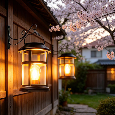 2 Pack Solar Lanterns Outdoor Lights, Hanging Lantern Decorative For Outside,For Yard Patio Path Tree Garden Decor