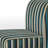 Teal And Gold Elegant Striped Pattern - Velvet Upholstered Modern Slipper Chair, Teal Accent Chair