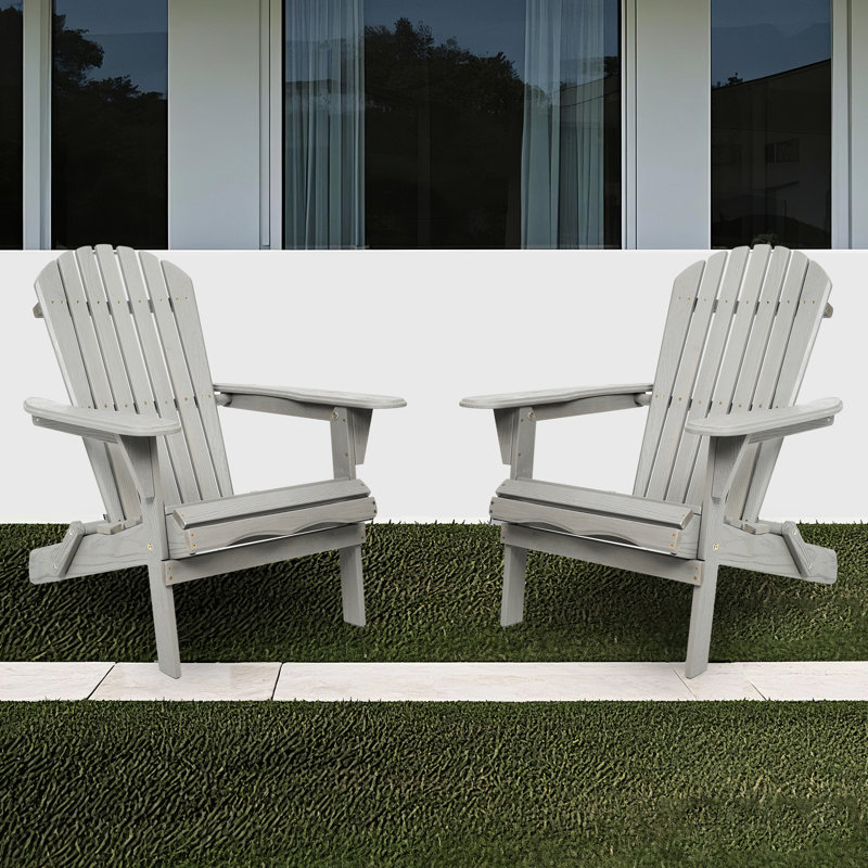 Chaise de jardin grise en bois gris, Gris