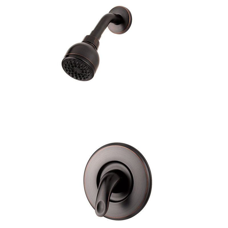 Garniture de douche à poignée simple Serrano, Bronze toscan