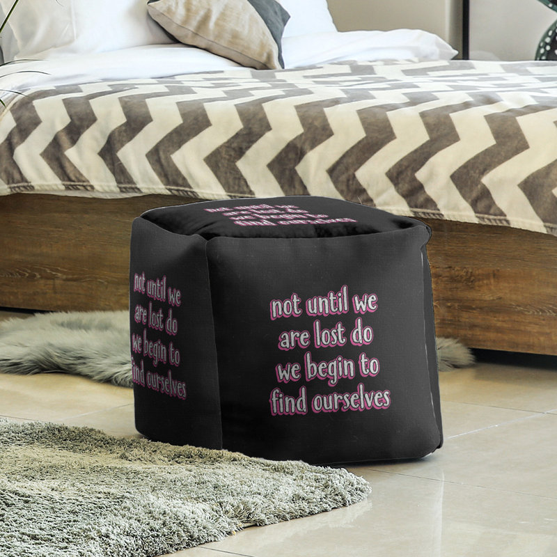 Upholstered Ottoman, Pink, 13" H x 13" W x 13" D