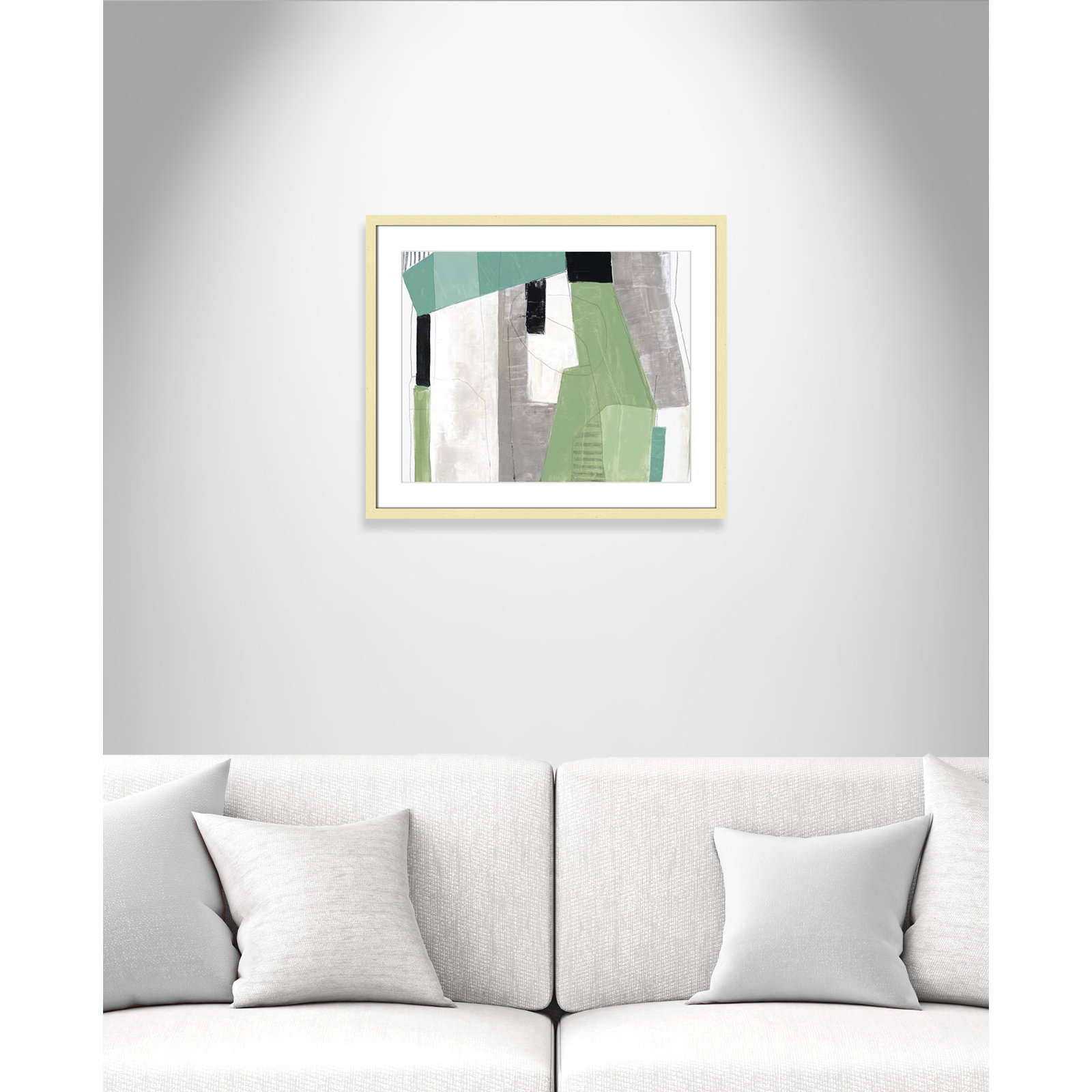 Evergreen Essence Print, 21.5" H x 25.5" W x 1.25" D, Gold Box Frame - Matted Fine Art Paper Print, White
