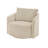 Doniphan Oversized Wale Corduroy Swivel Accent Chair With Furry Channel Pillow-441560332