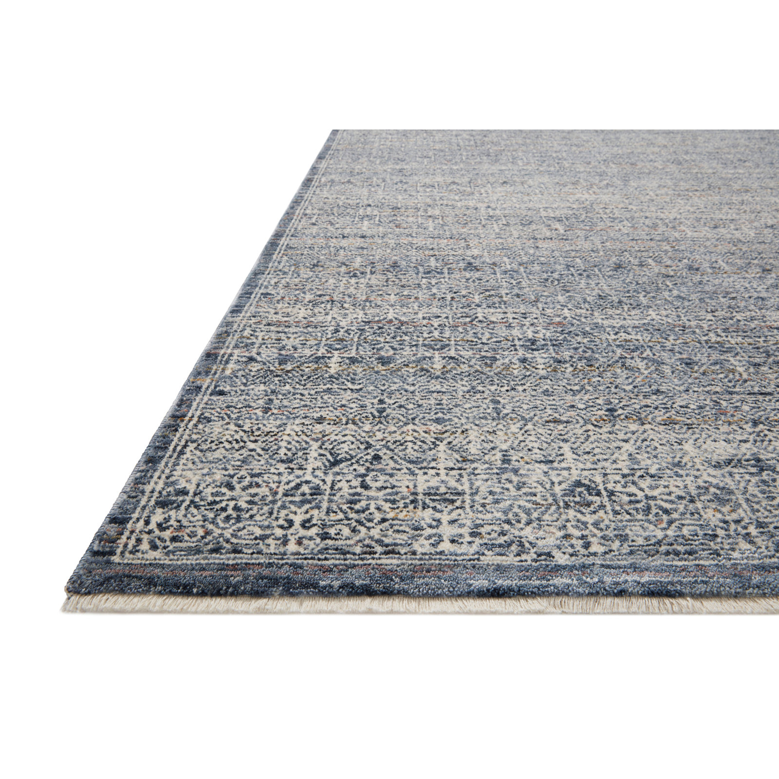 Amber Lewis x Loloi Zuma Denim Ivory Oriental Rug, Runner 2'7" x 10'