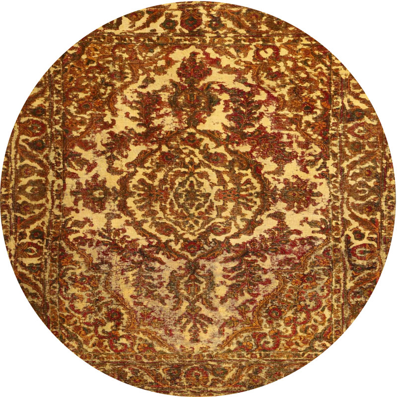 Tapis contemporain brun clair, Rond 4 pi