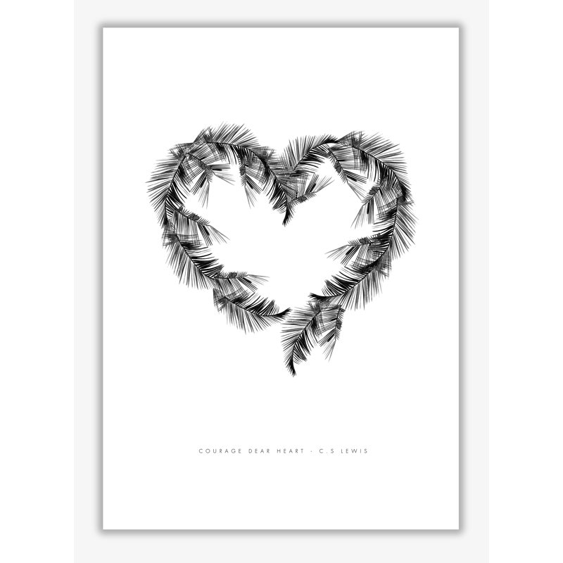 C S Lewis Courage Dear Heart - Print, 59.4 cm H x 42 cm W x 1 cm D, No Frame