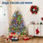 Arbre de Noël artificiel illuminé 6 pi avec 200 lumières DEL, support pliable, 8 modes d'éclairage, décoration de maison de vacances-621142440