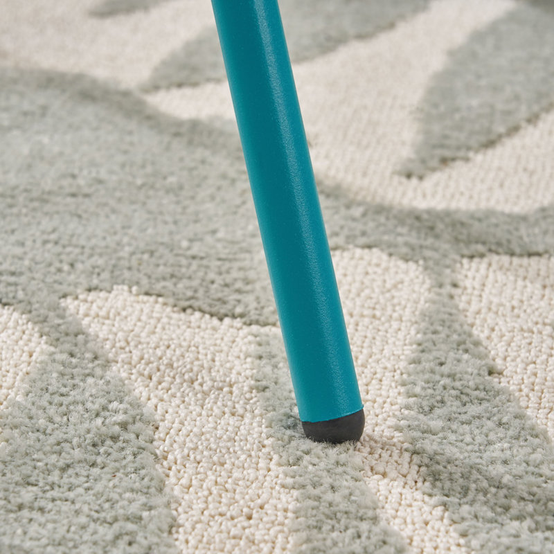 Uniquely designed round side table, Teal