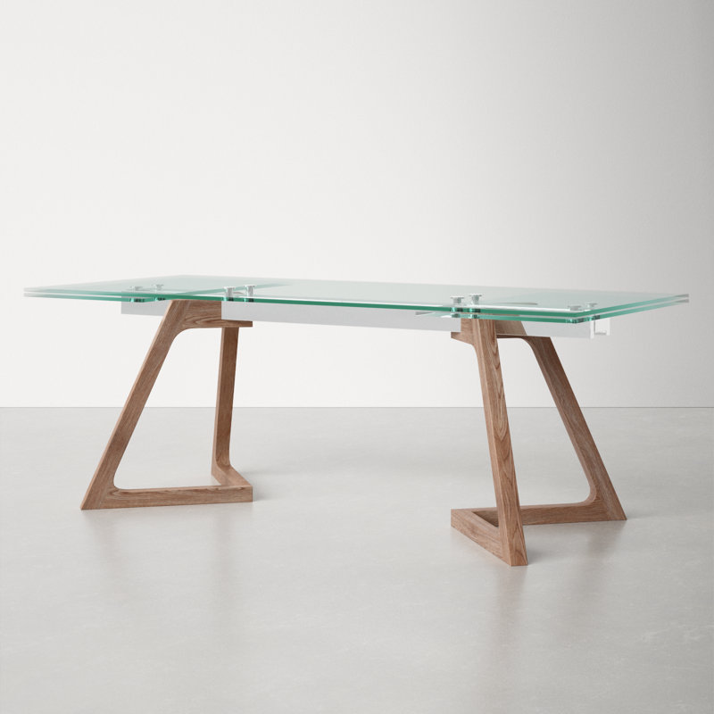 Breck Extendable Glass Top Dining Table
