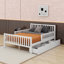 Base de lit double avec rangement pour enfants, lit en bois avec 2 tiroirs, lit plateforme double avec garde-corps pour enfants-636746591-726976915