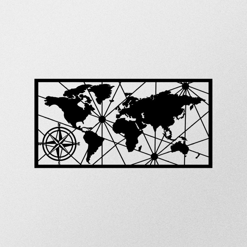 Elegant Metal Wall Art Decor, Black Finish, 39.4 x 19.7 inches | 100% Durable Metal Construction, Thickness: 0.05 inches | Perfect for Home, Office, or Gallery, Adds Modern Charm to Any Space