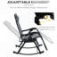 Chaises berçantes d'extérieur pliables, 2 chaises berçantes zéro gravité avec coussin, porte-gobelet et support pour téléphone, gris. Structure en acier, tissu respirant. Assemblage - Fauteuil inclinable gris, fabriqué et résistant aux intempéries