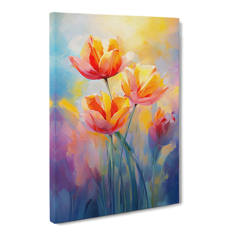 Tulip Flower Impressionism No.2 - Wrapped Canvas, 60cm H x 40cm W x 3cm D