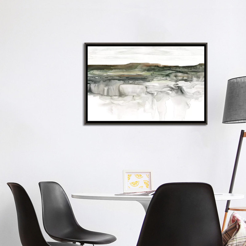 Impression de rivière Flow par Carol Robinson, Pas de tapis, Toile encadrée de bois rustique foncé