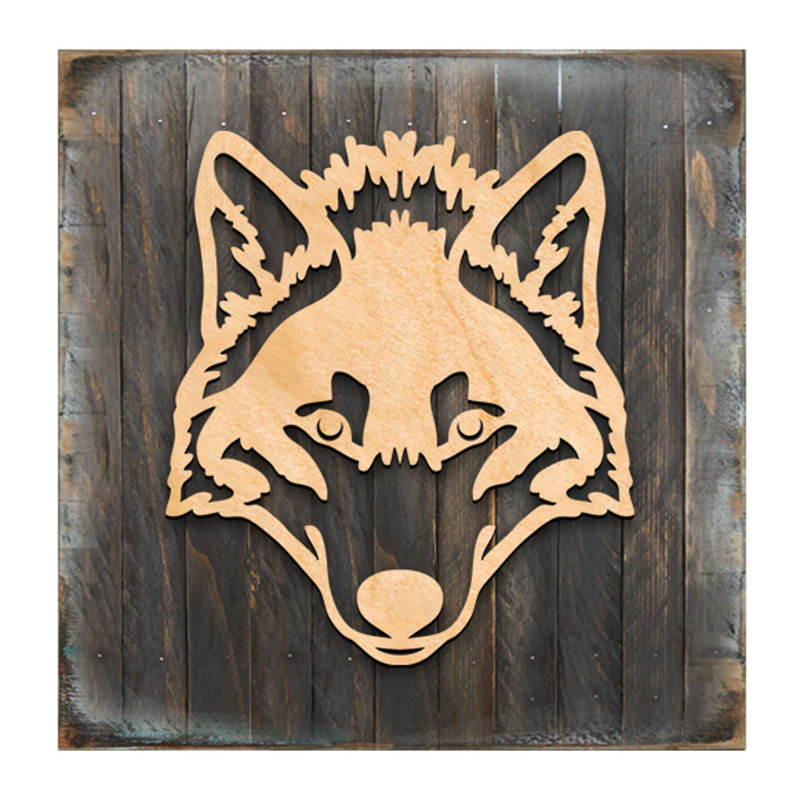Décoration murale celtique loup block en bois