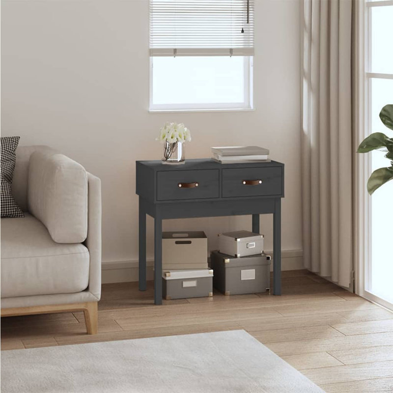 Kaeli Solid Wood Console Table, Grey, 75 cm H x 76.5 cm W x 40 cm  D