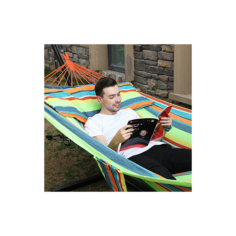 Double Hammock, Green, 4.5cm H x 150cm W x 300cm L