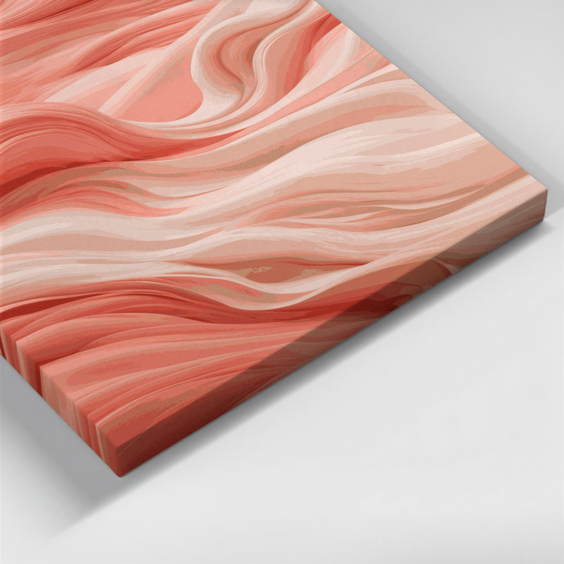 «Abstract Landscape 3», art mural sur toile rose, H 14 po x l 11 po