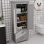 Grande armoire de rangement avec deux tiroirs pour salle de bain / bureau, gris-1033315426