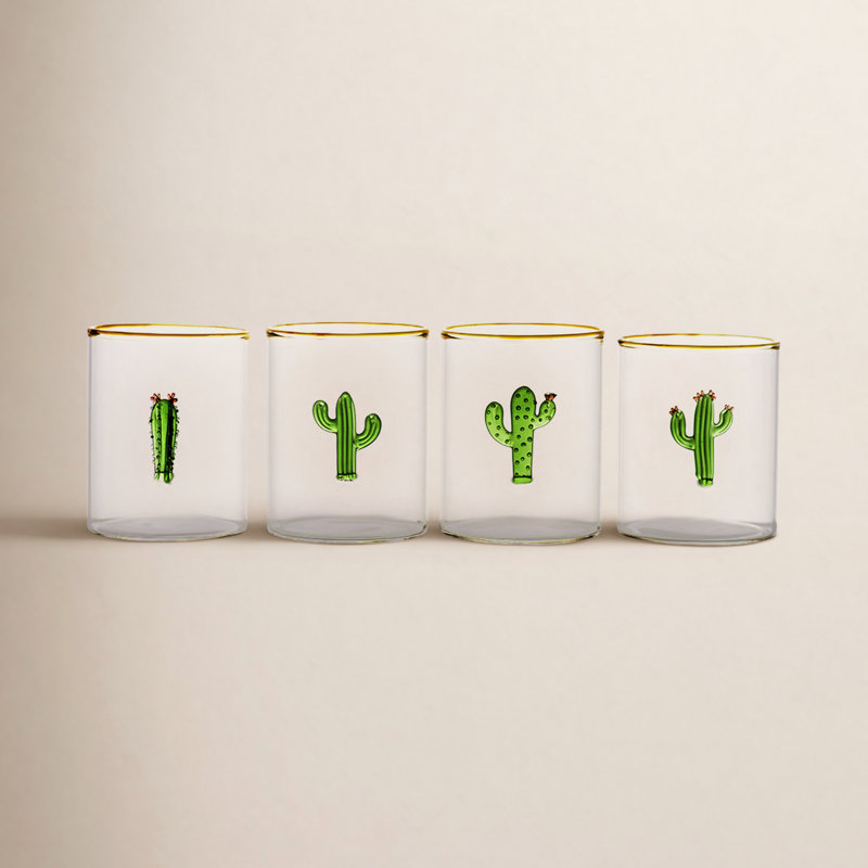 Cactus 8oz. Drinking Glass Set